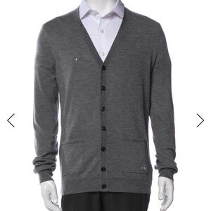Burberry London Cashmere V-Neck Cardigan — Size S, Grey